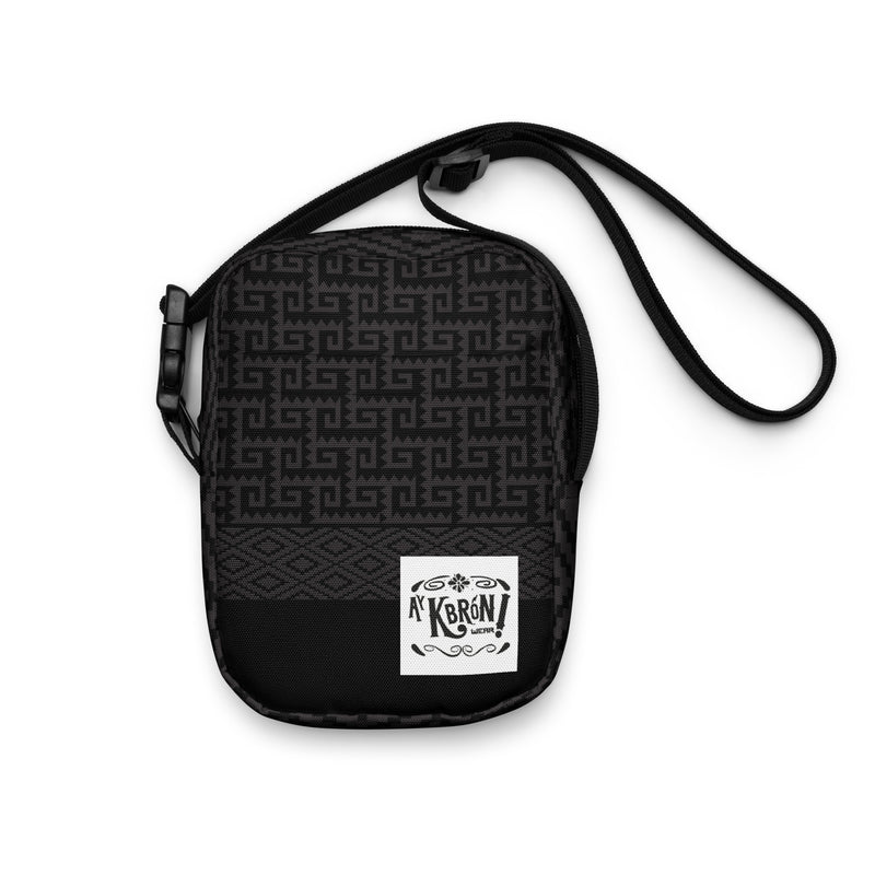Bolso bandolera utilitario con grecas zapotecas