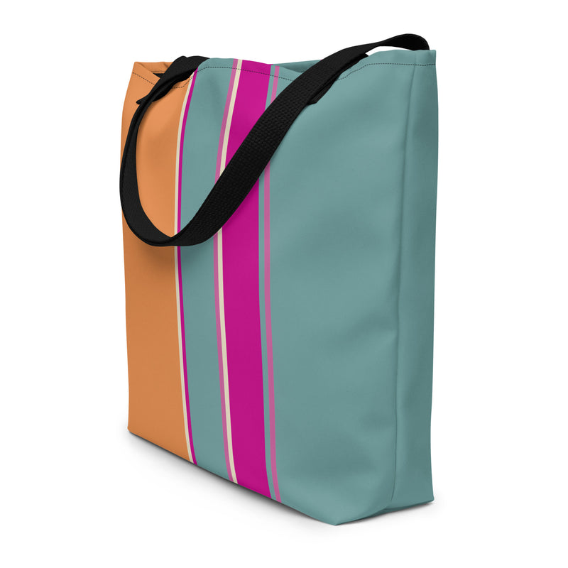 Color stripes All-Over Print Large Tote Bag
