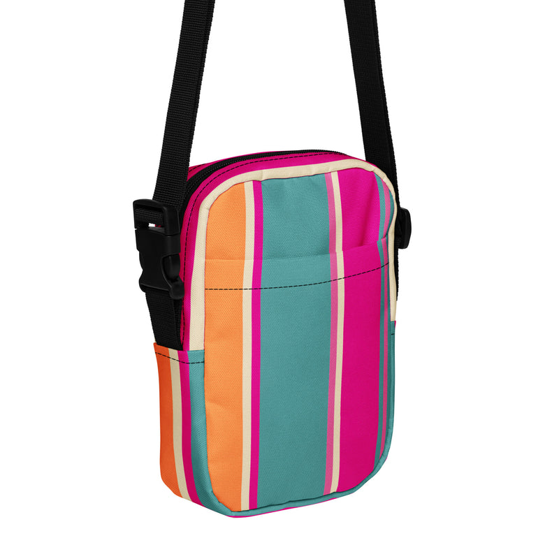 Utility crossbody bag, Mexican color stripes