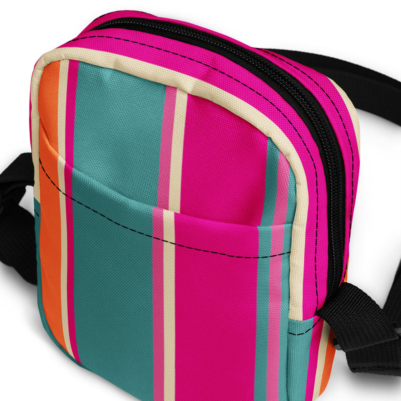 Utility crossbody bag, Mexican color stripes